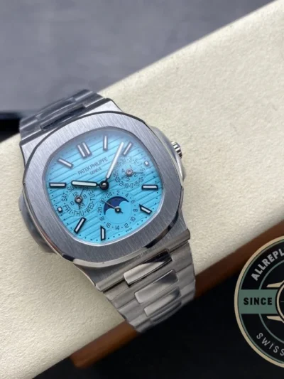 Replica Tiffany Nautilus 5740/1G Patek Philippe Perpetual Calendar 40 mm, White - Luxury Replica Watch