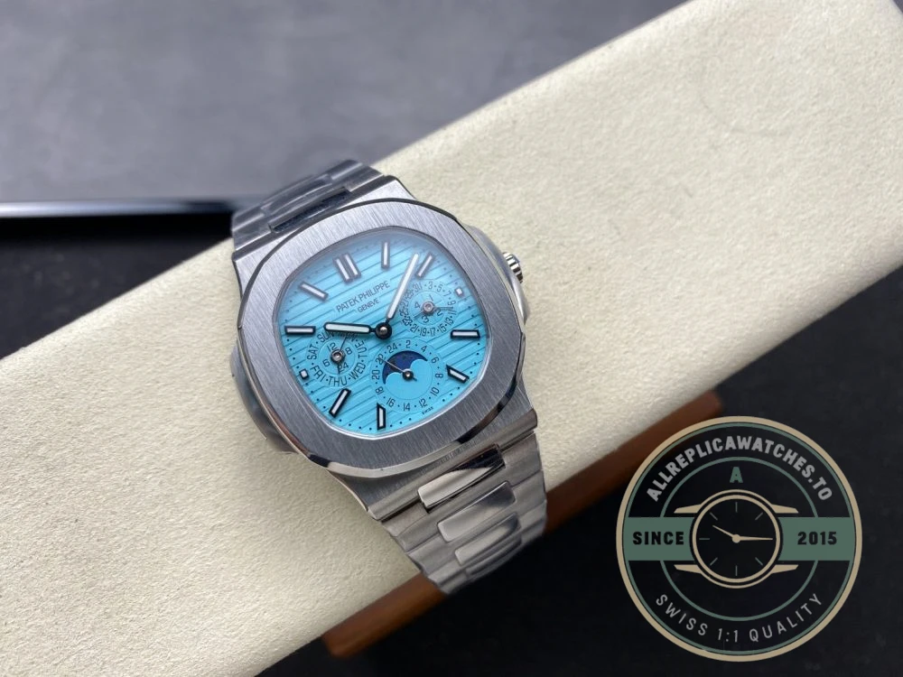 Replica Tiffany Nautilus 5740/1G Patek Philippe Perpetual Calendar 40 mm, White - Luxury Replica Watch