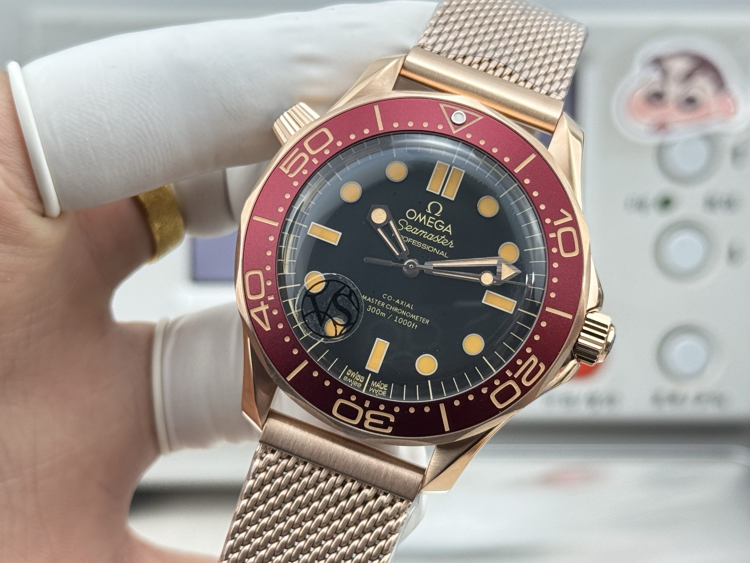 Co-axial escapement architecture carried over to the Omega Seamaster Diver 300M superclone
