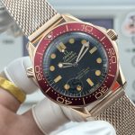 Flat grey titanium tone holding steady under changing light on this Omega Seamaster clone