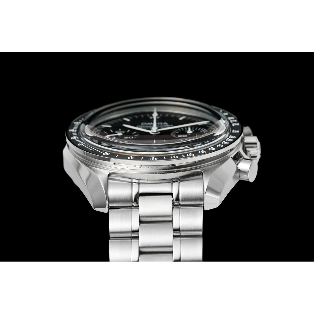Super clone Omega Speedmaster Co-Axial Chronograph 44.5mm watch, black with applied luminous indices dial