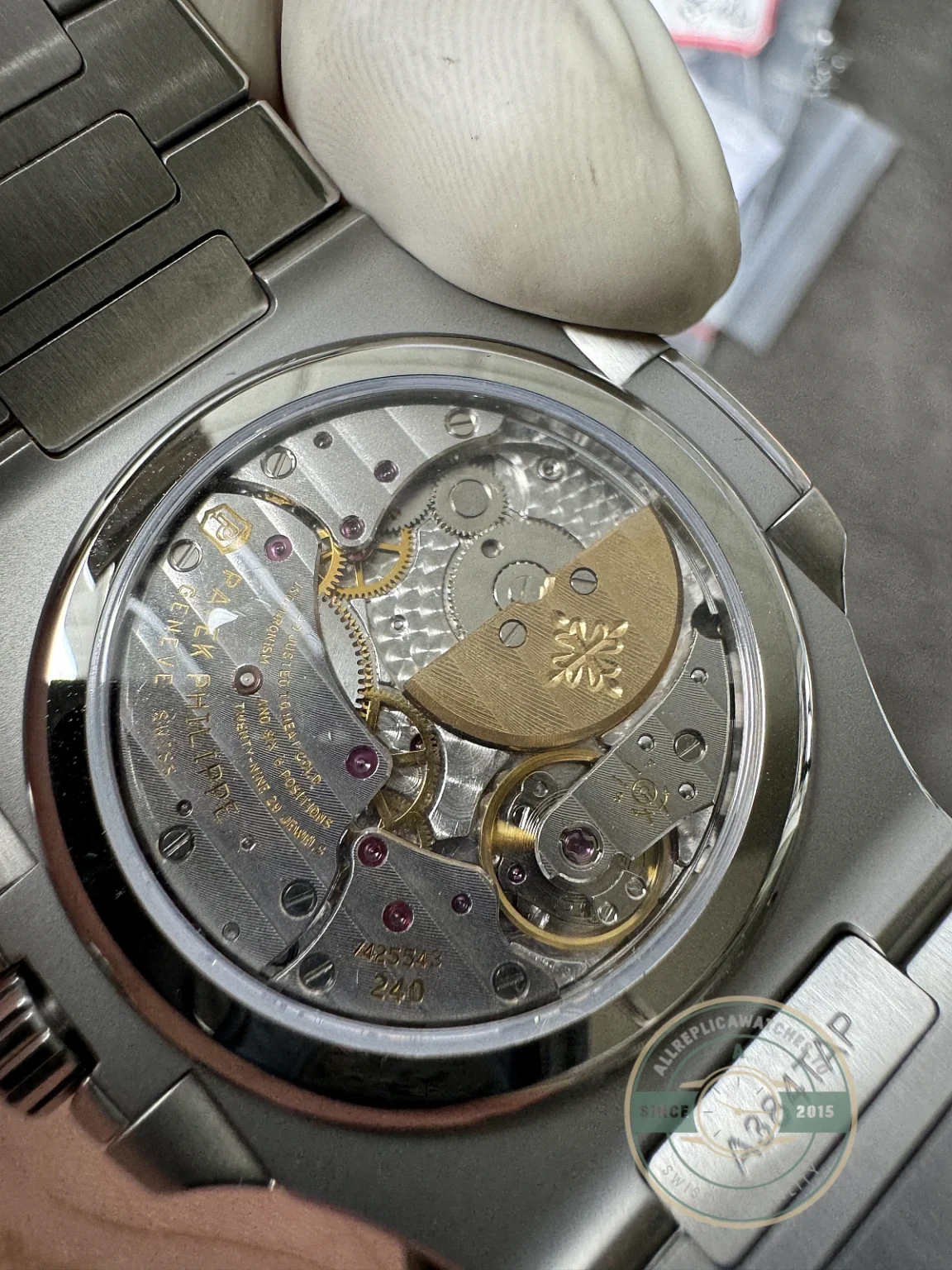 Replica Patek Philippe Nautilus Moon phases 40 mm, Stainless steel 5712/1A-001, Black Dial