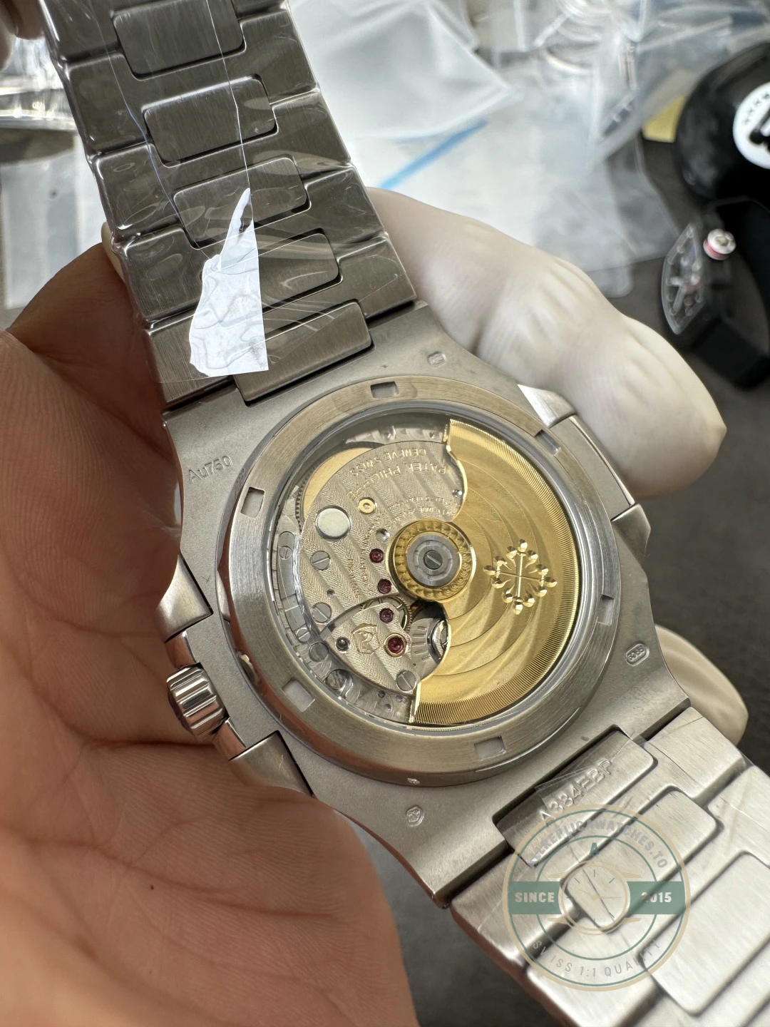 Replica Nautilus 5719/10G-010 Patek Philippe Date, Sweep seconds 40 mm, White gold