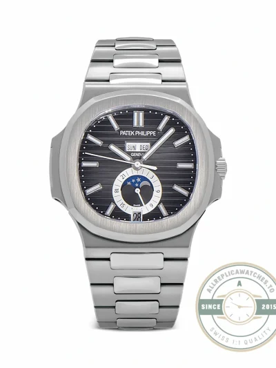 Replica Nautilus 5726/1A-014 Patek Philippe Annual Calendar, Moon phases 40.5 mm, Steel, Dark Dial