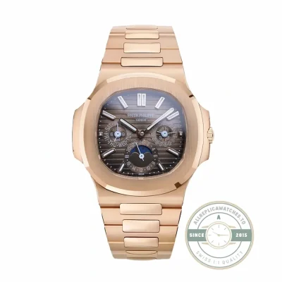Superclone Nautilus 5740/1G-001 Patek Philippe Perpetual Calendar 40 mm, Rose gold, Brown Dial - Budget Luxury Replica Watch