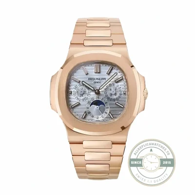 Replica Nautilus 5740/1G-001 Patek Philippe Perpetual Calendar 40 mm, Rose gold, White Dial - Luxury Replica Watch
