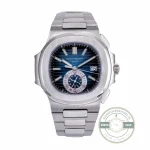 Nautilus Replica 5980/1A-015 Patek Philippe 40 mm, Stainless Steel, Dark Blue Dial front view