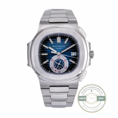 Nautilus Replica 5980/1A-015 Patek Philippe 40 mm, Stainless Steel, Dark Blue Dial front view