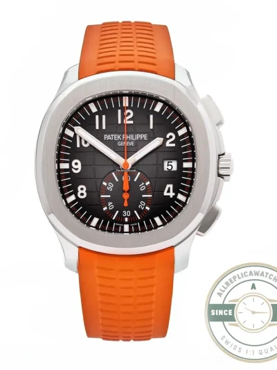 Replica Aquanaut 5968A-001 Patek Philippe Chronograph 42.2 mm, Steel, 5968A-001 Orange Strap - Luxury Replica Watch