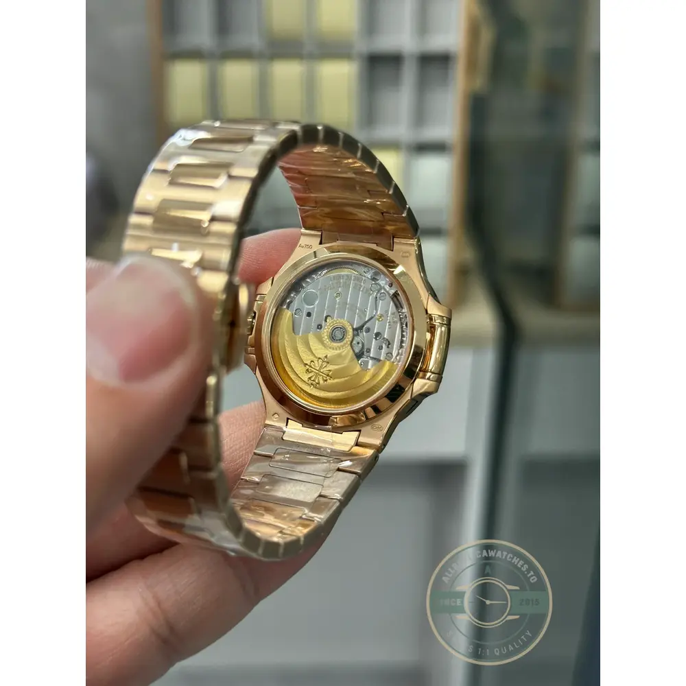 Super Clone Nautilus 7118/1R-001 Patek Philippe “Ladies Automatic” 35.2 mm, Rose gold, White Dial