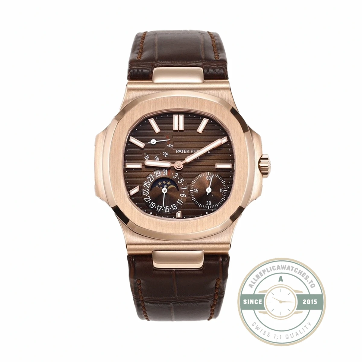 Superclone Nautilus 5712R-001 Patek Philippe Moon phases. 40 mm, Rose gold - Luxury Replica Watch