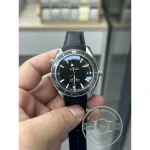 Arabic numerals at six, nine and twelve among applied bars, clone Omega Planet Ocean 46mm