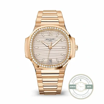 Replica Patek Philippe Nautilus 7118 Rose Gold dial front view