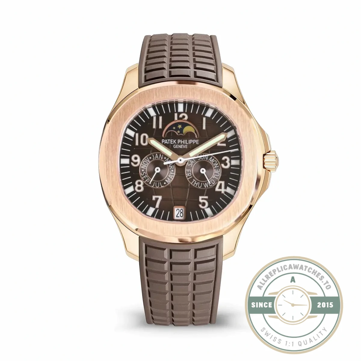 Replica Aquanaut 5261R-001 Patek Philippe Luce Annual Calendar 39.9 mm, Rose gold, Brown Dial - Best Quality Replica Watch