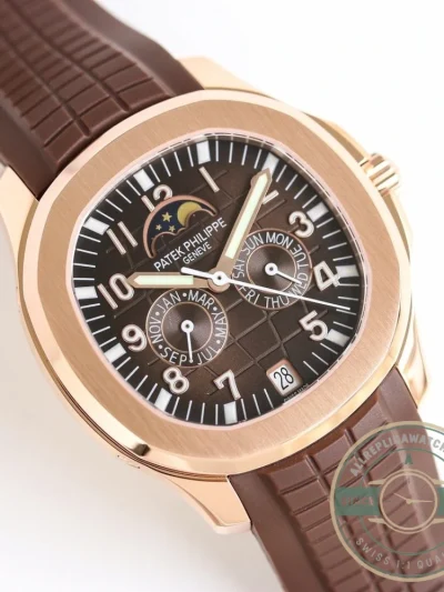 Replica Aquanaut 5261R-001 Patek Philippe Luce Annual Calendar 39.9 mm, Rose gold, Brown Dial - Luxury Replica Watch