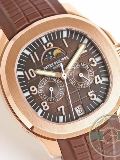 Replica Aquanaut 5261R-001 Patek Philippe Luce Annual Calendar 39.9 mm, Rose gold, Brown Dial - Factory Super Clone Watch