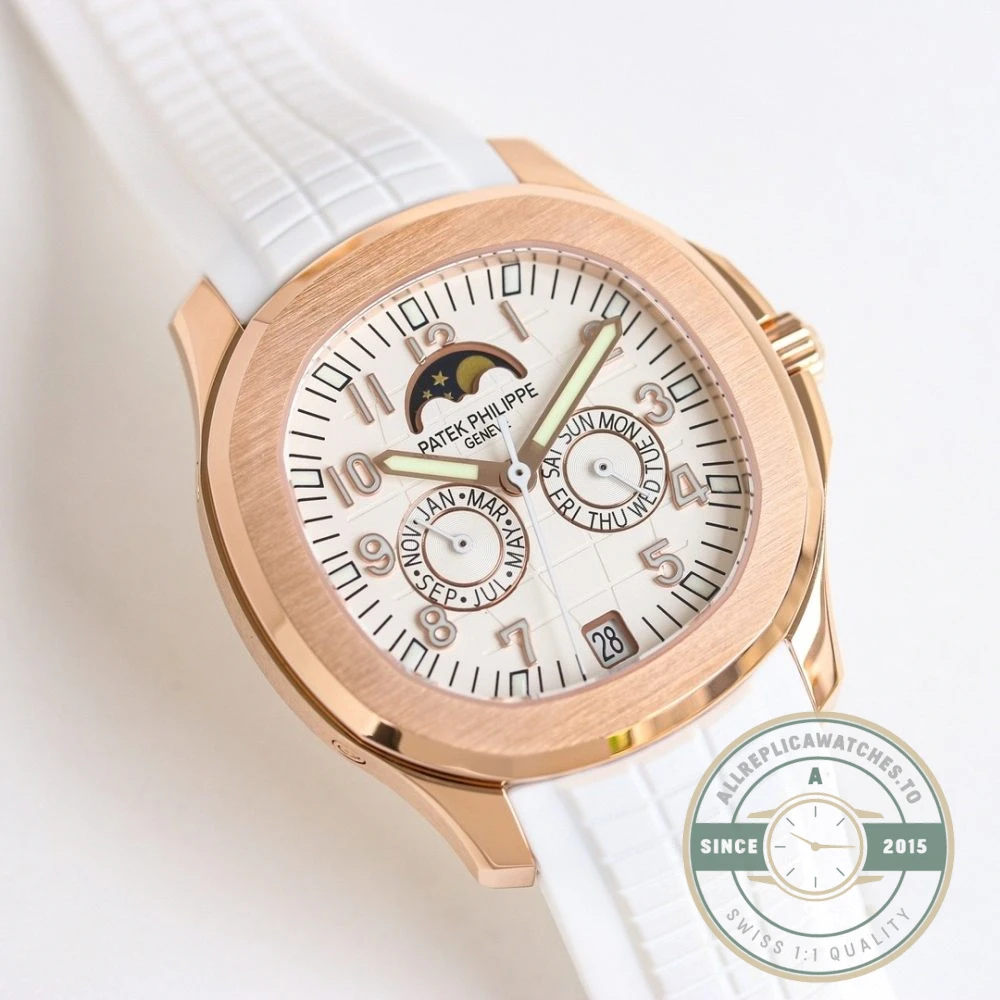 Replica Aquanaut 5261R-001 Patek Philippe Luce Annual Calendar 39.9 mm, Rose gold, White Dial - High-Grade Replica Watch