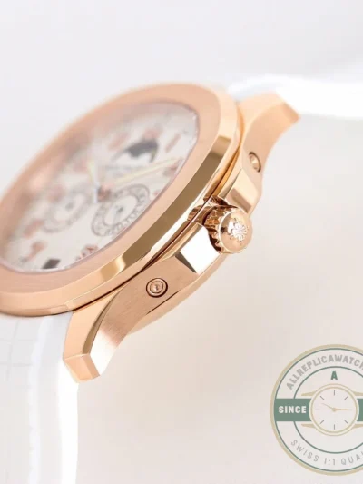 Replica Aquanaut 5261R-001 Patek Philippe Luce Annual Calendar 39.9 mm, Rose gold, White Dial - Best Quality Replica Watch