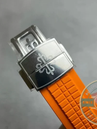 Replica Aquanaut 5968A-001 Patek Philippe Chronograph 42.2 mm, Steel, 5968A-001 Orange Strap - Affordable Luxury Replica Timepiece