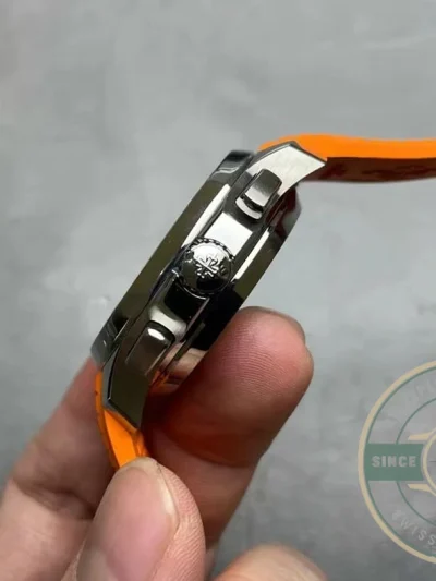 Replica Aquanaut 5968A-001 Patek Philippe Chronograph 42.2 mm, Steel, 5968A-001 Orange Strap - Affordable Luxury Replica Timepiece