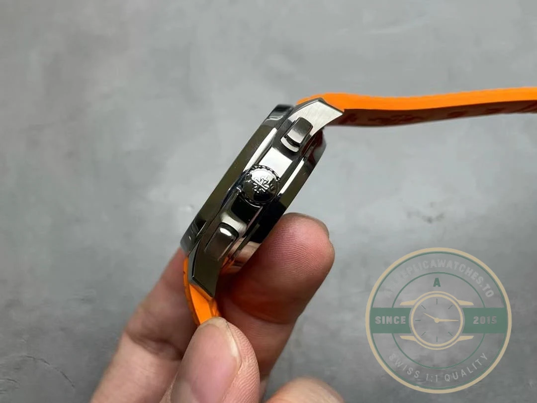 Replica Aquanaut 5968A-001 Patek Philippe Chronograph 42.2 mm, Steel, 5968A-001 Orange Strap - Affordable Luxury Replica Timepiece