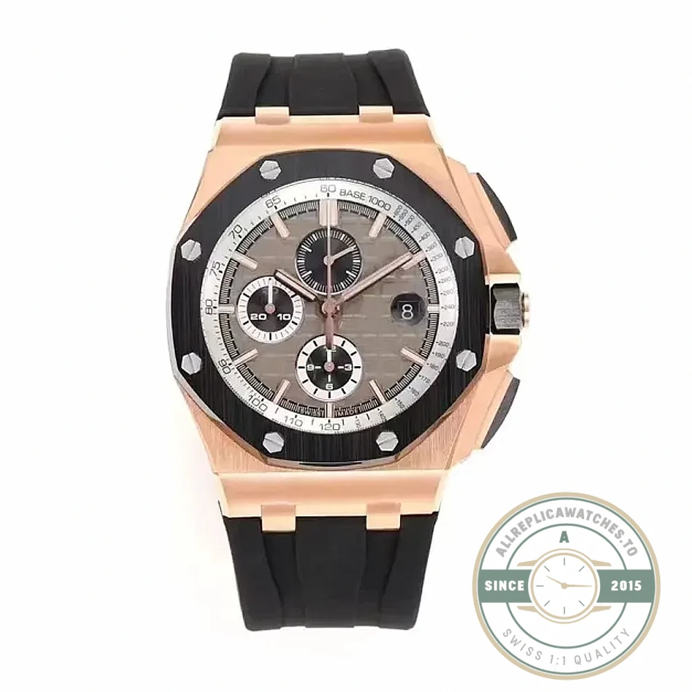 Replica Audemars Piguet Royal Oak Offshore Grey Rose Gold Dial 44mm 26568OM.OO.A004CA.01 - Budget Luxury Replica Watch