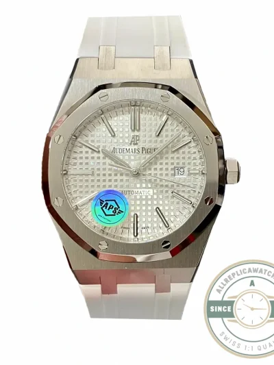 Replica Audemars Piguet Royal Oak White Rubber 15400ST.OO.1220ST.02 - Budget Luxury Replica Watch