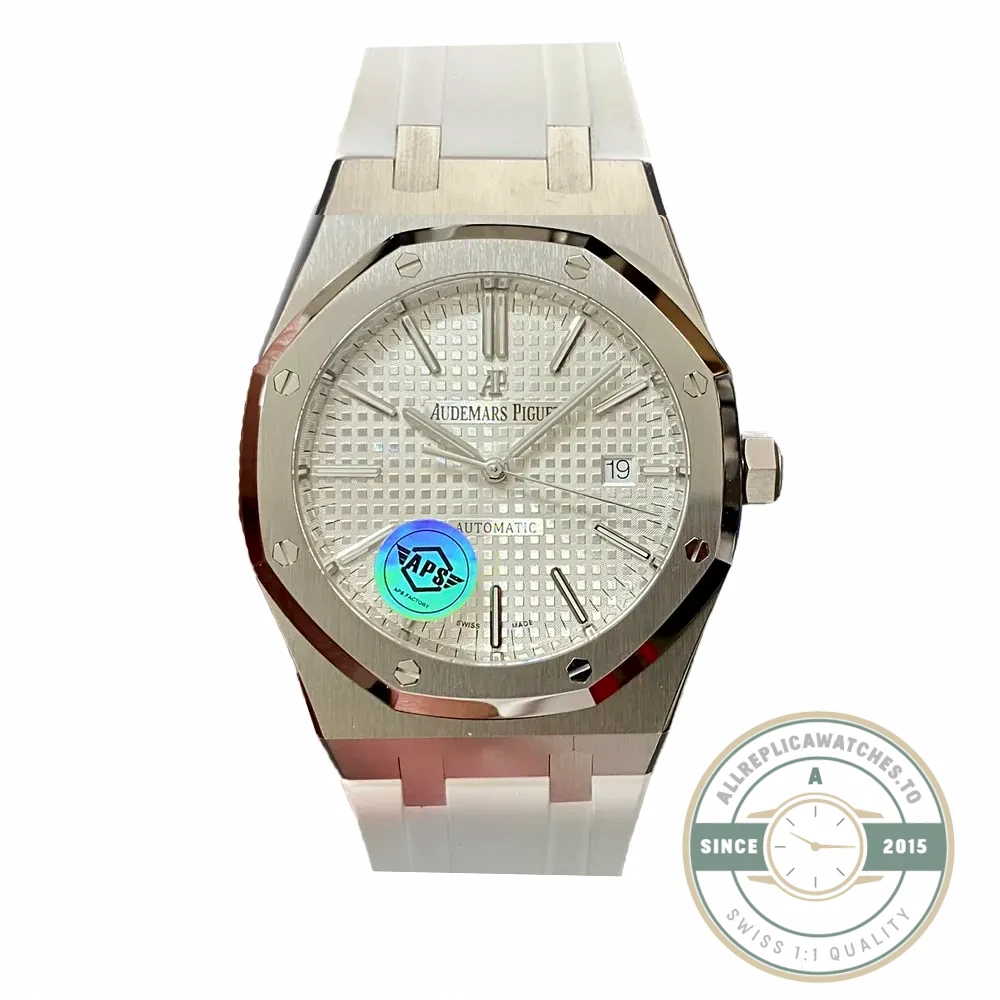 Replica Audemars Piguet Royal Oak White Rubber 15400ST.OO.1220ST.02 - Budget Luxury Replica Watch