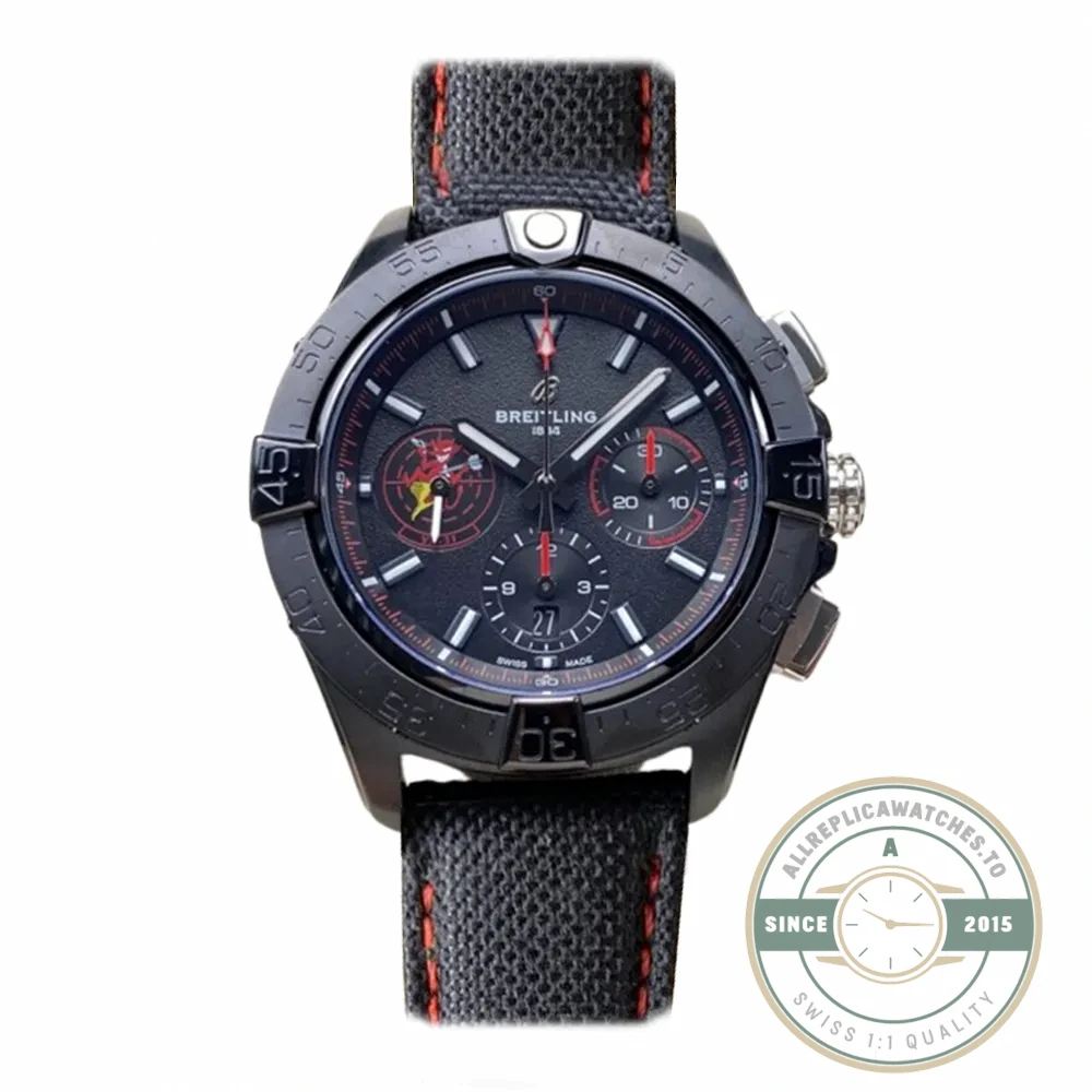 Replica Breitling Avenger Automatic Black Red Strap A13375101B1X2 - 1:1 Swiss Replica Watch