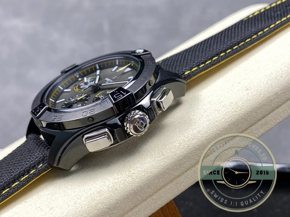 Replica Breitling Avenger Black Leather 45 mm SB01472A1B1X1 - Premium Super Clone Watch
