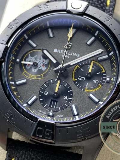 Replica Breitling Avenger Black Leather 45 mm SB01472A1B1X1 - Luxury Replica Watch