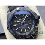 Red Automatic script and red date frame, the main colour accents on the black dial