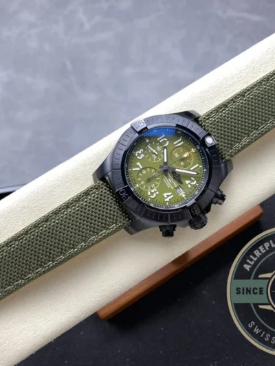 Replica Breitling Avenger Green Leather 45mm V13317101L1X1 - Luxury Replica Watch