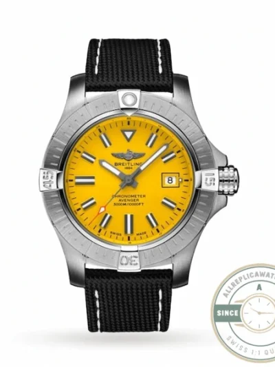 Replica Breitling Avenger Men Automatic Yellow Leather Watch A17319101I1X2 - Premium Super Clone Watch