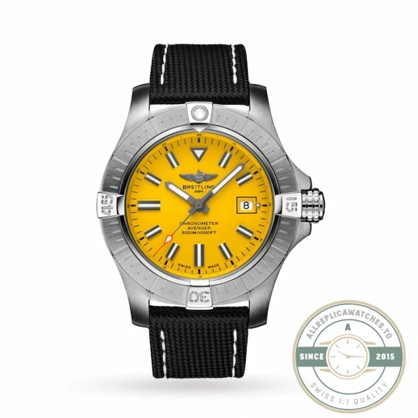 Replica Breitling Avenger Men Automatic Yellow Leather Watch A17319101I1X2 - Premium Super Clone Watch