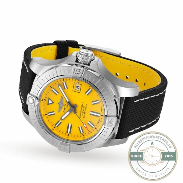 Replica Breitling Avenger Men Automatic Yellow Leather Watch A17319101I1X2 - Swiss Movement Replica Watch