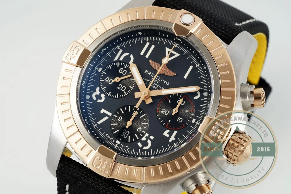 Replica Breitling Avenger Stainless Steel 18K Gold 45mm UB01821A1B1X1 - Top-Tier Swiss Replica Watch