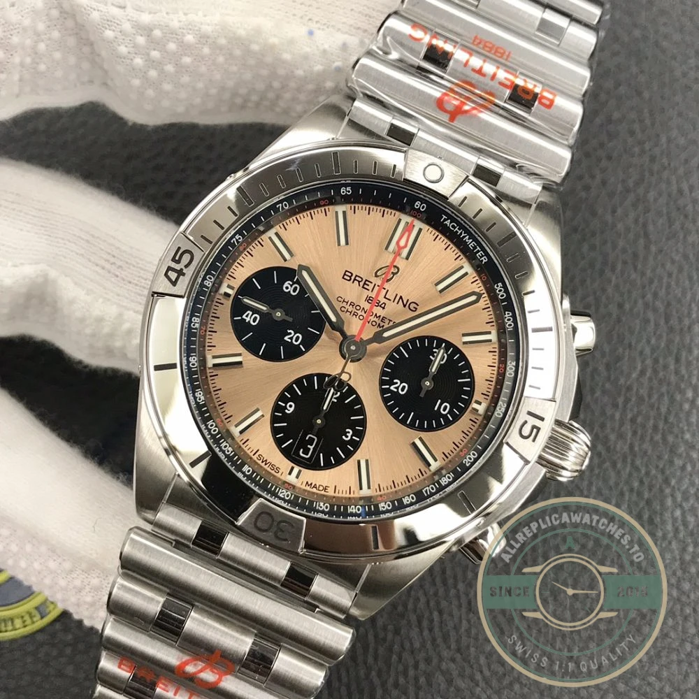 Replica Breitling Chronomat Gold Stainless Steel 42 mm AB0134101K1A1 - Best Quality Replica Watch