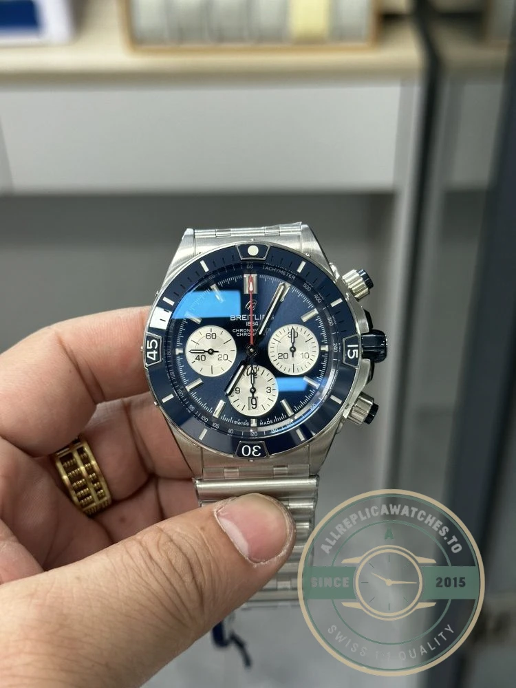 Replica Breitling Chronomat Steel Blue 44 mm AB0136161C1A1 - Best Quality Replica Watch