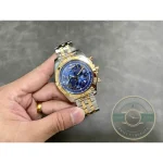 Replica Breitling Mechanical Chronograph Series Stainless Steel and Rose Gold Case-Metallic Blue Dial-Gold Pilot Bracelet 44mm - Affordable Luxury Replica Timepiece
