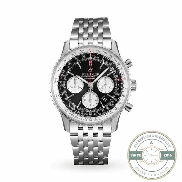 Replica Breitling Navitimer Black Stainless Steel 43mm AB0121211B1A1 - Swiss Movement Replica Watch
