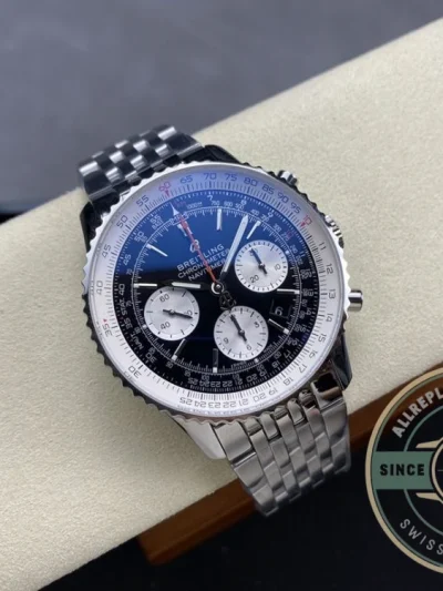 Replica Breitling Navitimer Black Stainless Steel 43mm AB0121211B1A1 - Budget Luxury Replica Watch