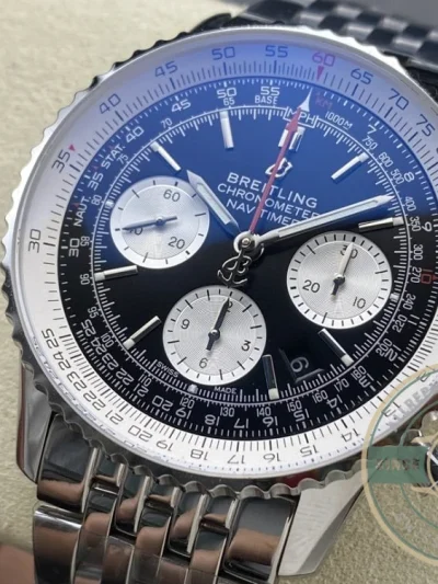 Replica Breitling Navitimer Black Stainless Steel 43mm AB0121211B1A1 - Factory Super Clone Watch