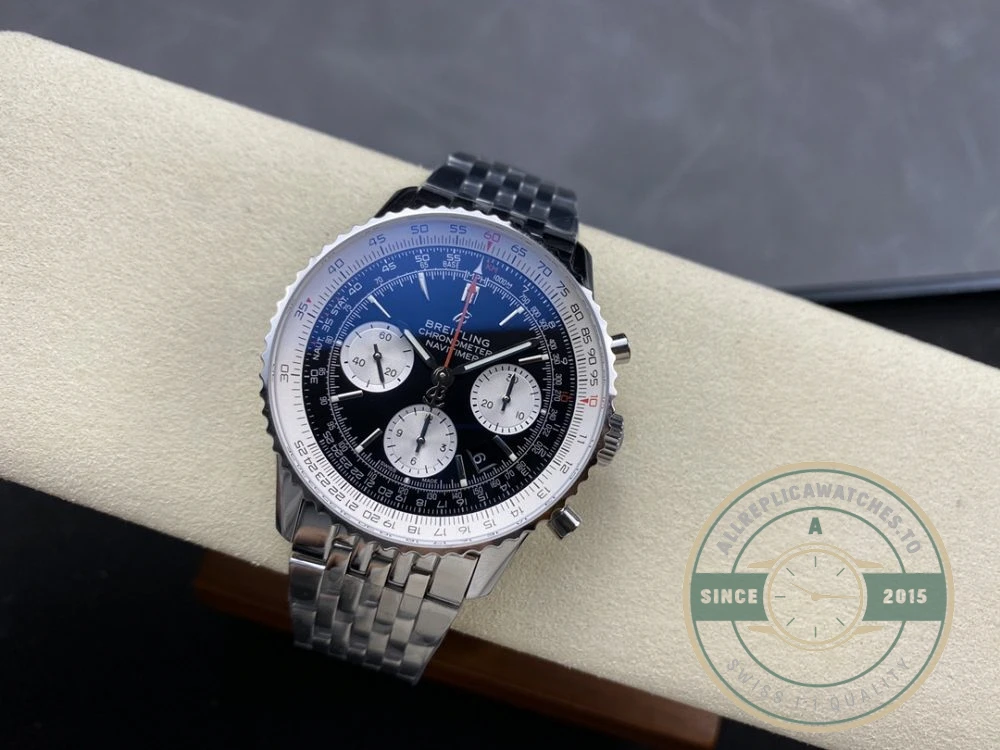 Replica Breitling Navitimer Black Stainless Steel 43mm AB0121211B1A1 - Luxury Replica Watch
