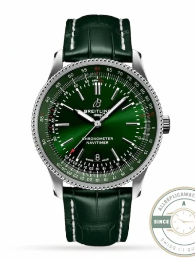 Replica Breitling Navitimer Green Dial Alligator 41 mm R32310251L1P1 - High-Grade Replica Watch