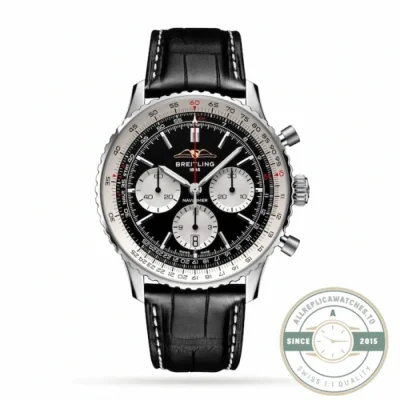 Replica Breitling Navitimer Men Alligator Black 43 mm AB0138211B1P1 - Swiss Movement Replica Watch
