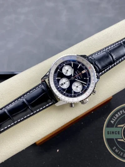 Replica Breitling Navitimer Men Alligator Black 43 mm AB0138211B1P1 - Top-Tier Swiss Replica Watch
