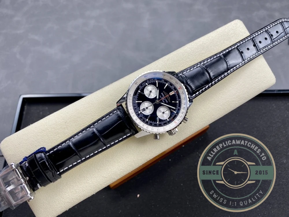 Replica Breitling Navitimer Men Alligator Black 43 mm AB0138211B1P1 - Top-Tier Swiss Replica Watch
