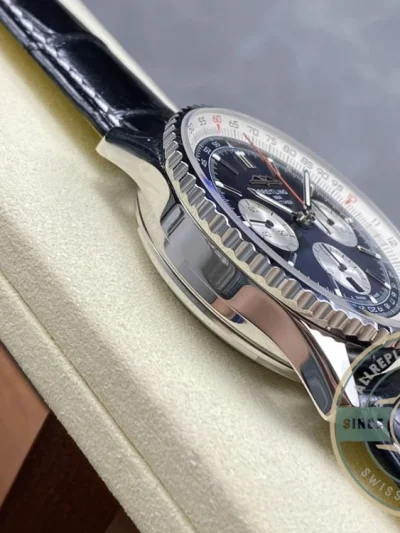 Replica Breitling Navitimer Men Alligator Black 43 mm AB0138211B1P1 - Swiss-Made Clone Watch