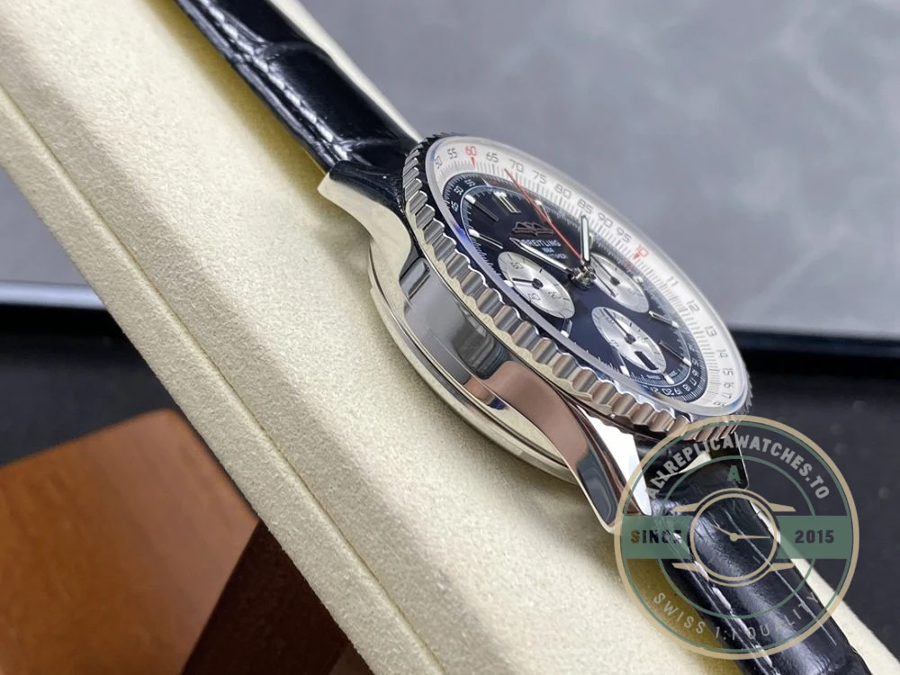 Replica Breitling Navitimer Men Alligator Black 43 mm AB0138211B1P1 - Swiss-Made Clone Watch